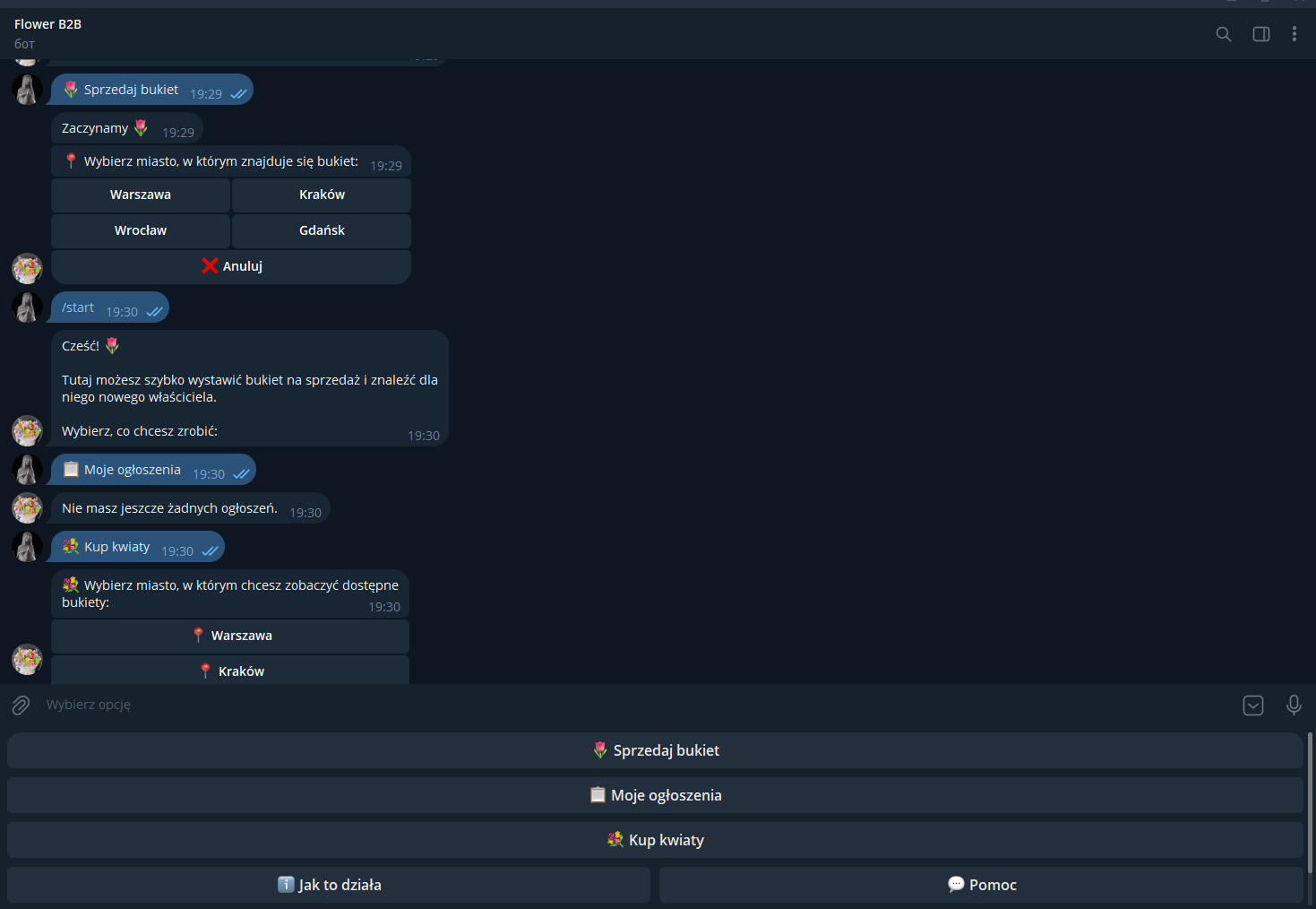 Kwitavo — Telegram-маркетплейс букетів у Польщі screenshot 2