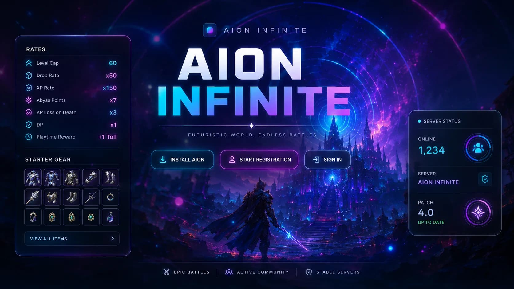 AION INFINITE: повний редизайн ігрового порталу