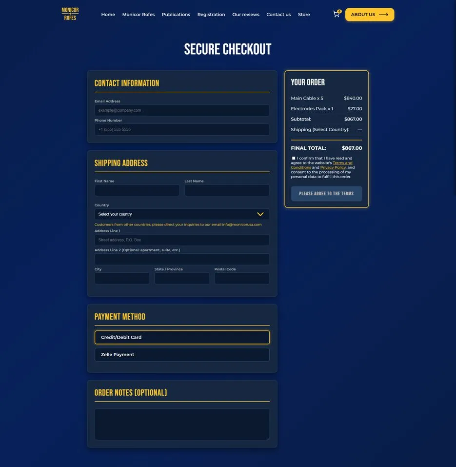 Monicor USA — e-commerce доопрацювання для сайту медичних пристроїв screenshot 2