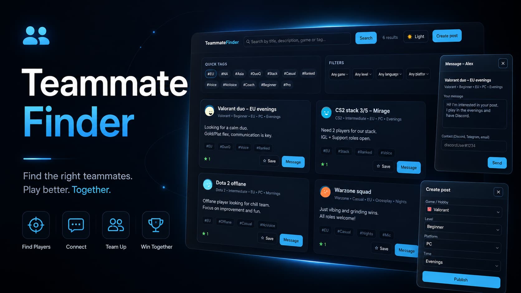 Teammate Finder: пошук напарників для ігор